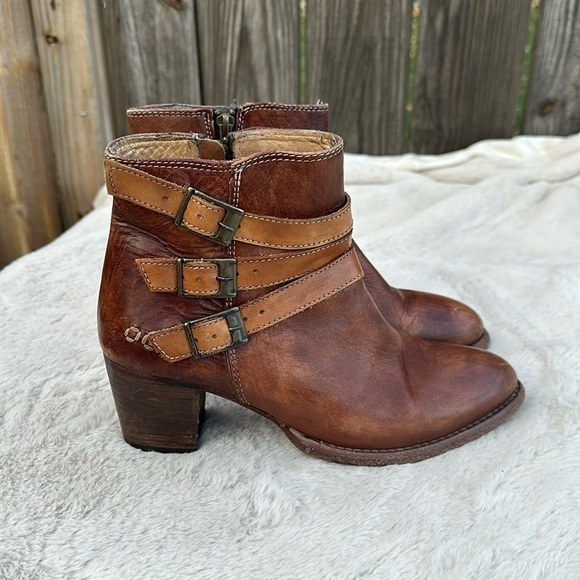 Bed Stu Short Ankle Boots Distressed Leather Cobbler Series Womens 7 - Picture 1 of 11